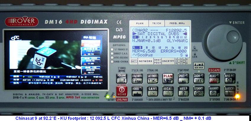 chinasat 9 at 92.2 e KU band